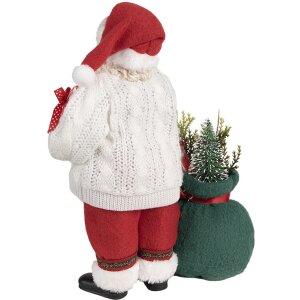 Clayre & Eef 65599 Décorations de Noël Père Noël blanc rouge 18x13x27 cm