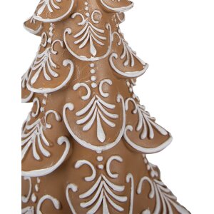 Clayre & Eef 6PR3905GG Arbre de Noël LED Marron Beige 26x23x42 cm 3xAA