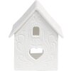 Clayre & Eef 6CE1739 Porte-bougie à chauffe-plat Maison Porcelaine Blanc 7x8x9 cm
