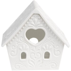 Clayre & Eef 6CE1740 Porte-bougie à chauffe-plat Maison Porcelaine Blanc 9x7x8 cm