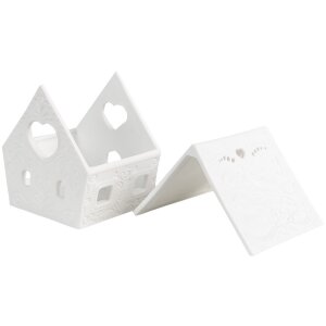 Clayre & Eef 6CE1740 Porte-bougie à chauffe-plat Maison Porcelaine Blanc 9x7x8 cm