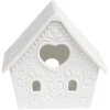 Clayre & Eef 6CE1740 Porte-bougie à chauffe-plat Maison Porcelaine Blanc 9x7x8 cm