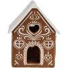Clayre & Eef 6CE1742 Porte-bougie à chauffe-plat Maison Marron Blanc 7x8x9 cm Porcelaine