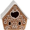 Clayre & Eef 6CE1743 Photophore Petite maison Marron Blanc Porcelaine 9x7x8 cm