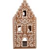 Clayre & Eef 6CE1745 Photophore Petite maison marron blanc 7x7x15 cm