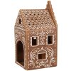 Clayre & Eef 6CE1745 Photophore Petite maison marron blanc 7x7x15 cm