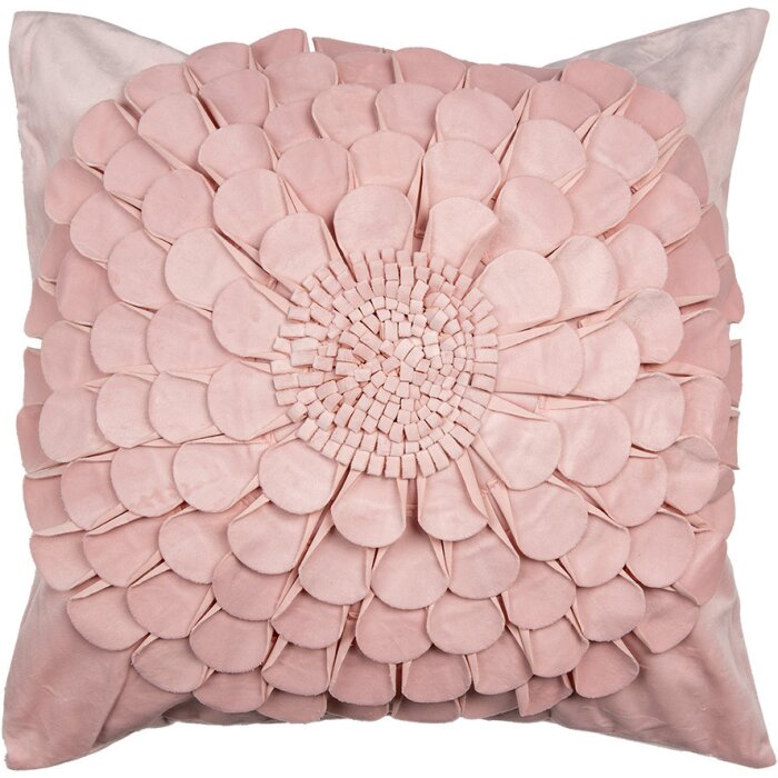 Clayre & Eef KT021.363 Housse de coussin rose 45x45 cm polyester carré