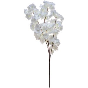 Clayre & Eef 5PL0108W Branche décorative avec fleurs blanc plastique Ø 8x95 cm