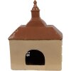 Clayre & Eef 6CE1880 Porte-bougie à chauffe-plat Maison Beige Marron 20x10x26 cm Céramique