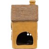 Clayre & Eef 6CE1891 Porte-bougie à chauffe-plat Maison Céramique Jaune 9x9x15 cm style campagnard