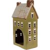 Clayre & Eef 6CE1870 Porte-bougie à chauffe-plat Maison Céramique Vert Beige 14x10x26 cm