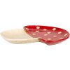 Clayre & Eef 6CE1906 Grande assiette Céramique Beige Rouge 23x26 cm