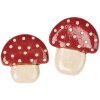 Clayre & Eef 6CE1907 Assiette champignon Céramique Beige Rouge 21x22x3 cm