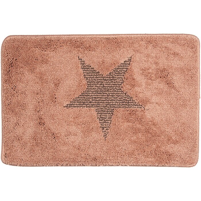 Clayre & Eef BM0009P Tapis de bain motif étoile 58x38 cm rose