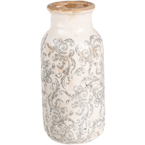 Clayre & Eef 6CE1927L Vase Ø 15x32 cm Blanc