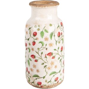 Clayre & Eef Vase 6CE1933L Motif floral fraises...