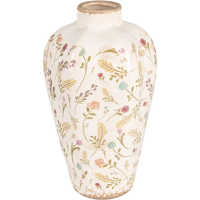 Clayre & Eef Vase 6CE1937S Décor floral Ø 17x30 cm