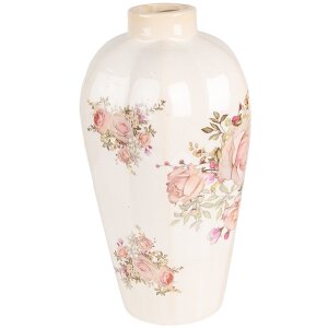 Clayre & Eef 6CE1963S Vase motif floral Ø 17x30 cm