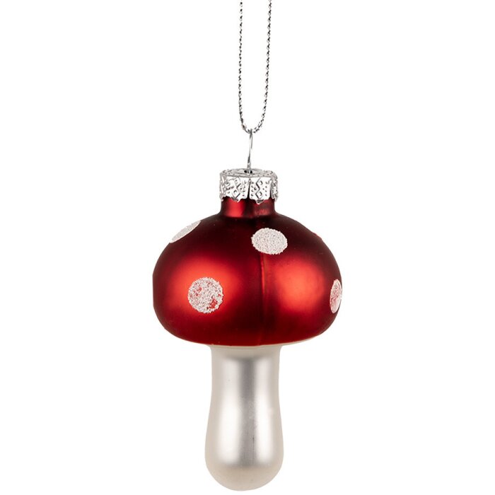 Clayre & Eef 6GL4477 Boule de Noël champignon Ø 4x7 cm