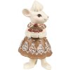 Clayre & Eef 6PR3904GG Décoration Souris avec gâteau Set 2 5x5x11 5x5x10 cm