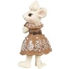 Clayre & Eef 6PR3904GG Décoration Souris avec gâteau Set 2 5x5x11 5x5x10 cm