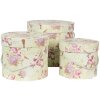 Clayre & Eef 66004 Set de 3 boîtes à chapeau Ø 23/20/17 cm Floral Vintage Design