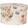 Clayre & Eef 66005 Set de boîtes à chapeau 3 pièces motif floral beige Ø24/22/21 cm