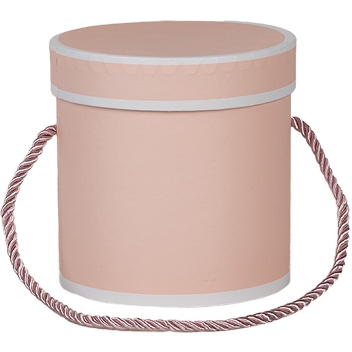 Clayre & Eef 66009P Boîte cadeau Rose Ronde Ø 12x12 cm Carton