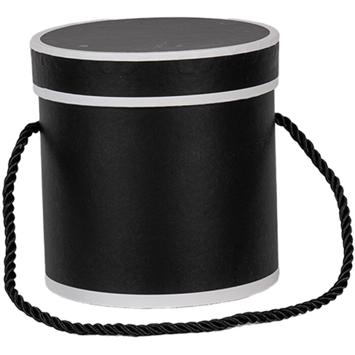 Clayre & Eef 66009Z Boîte cadeau noire Ø 12x12 cm Carton
