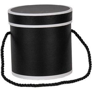 Clayre & Eef 66009Z Boîte cadeau noire Ø 12x12 cm Carton