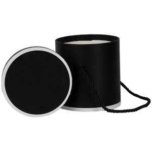 Clayre & Eef 66009Z Boîte cadeau noire Ø 12x12 cm Carton