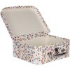 Clayre & Eef 66012 Set de 3 valises décoratives Blanc Floral 30x22x9 à 20x17x8 cm
