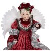 Clayre & Eef 50776 Décoration Ange de Noël Rouge Beige 50x30x65 cm