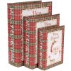 Clayre & Eef 65756 Boîte de rangement Set Rouge Blanc 3 tailles Noël MDF