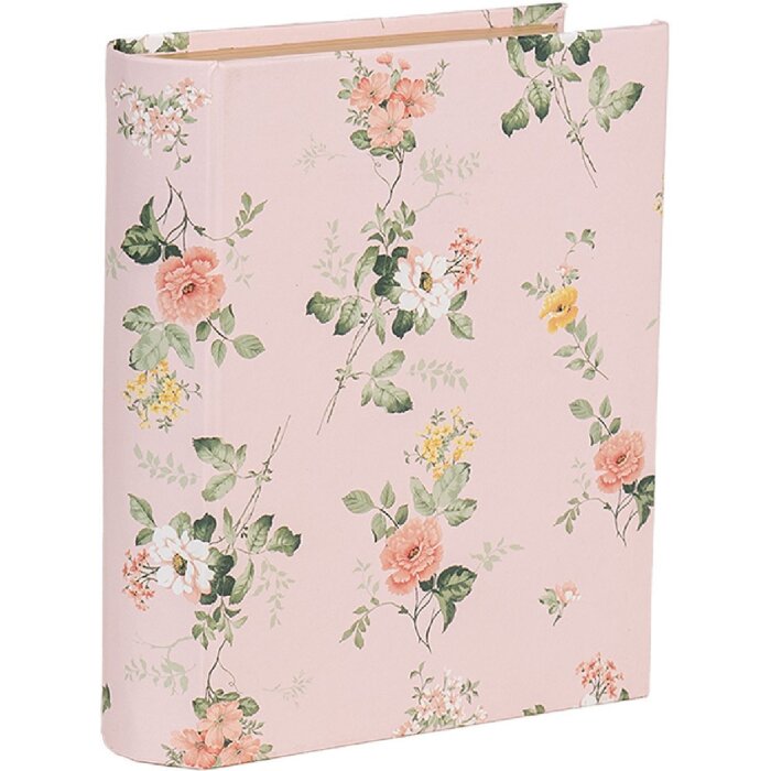 Clayre & Eef 66013P Boîte en forme de livre rose floral 17x14x5 cm
