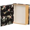 Clayre & Eef 66013Z Boîte forme livre fleurs noir 17x14x5 cm