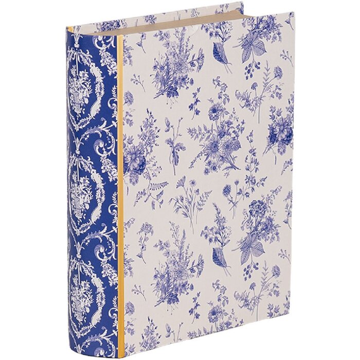 Clayre & Eef 66014 Boîte forme livre Blanc Bleu 17x14x5 cm Rétro Vintage