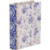 Clayre & Eef 66014 Boîte forme livre Blanc Bleu 17x14x5 cm Rétro Vintage