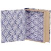 Clayre & Eef 66014 Boîte forme livre Blanc Bleu 17x14x5 cm Rétro Vintage