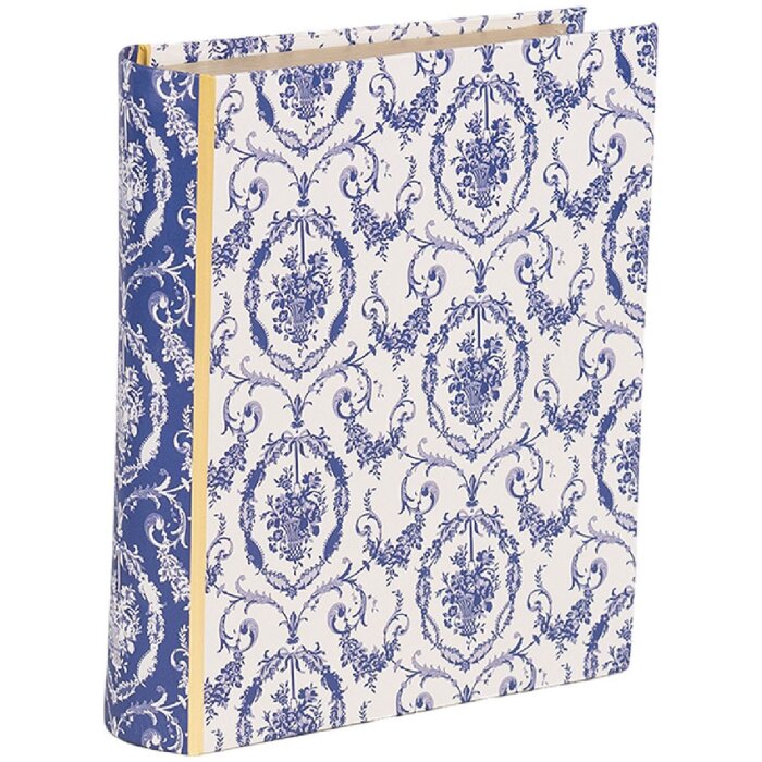 Clayre & Eef 66016 Boîte forme livre Blanc Bleu 17x14x5 cm Rétro Vintage