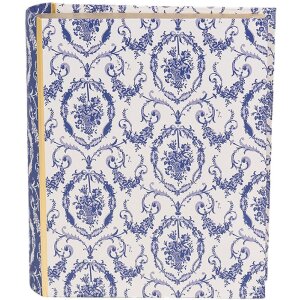 Clayre & Eef 66016 Boîte forme livre Blanc Bleu 17x14x5 cm Rétro Vintage