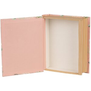Clayre & Eef 66018 Boîte forme livre rose fleurs 17x14x5 cm