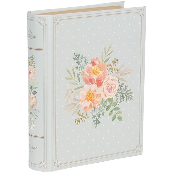 Clayre & Eef 66019 Boîte forme livre bleu rose 17x14x5 cm Romantique