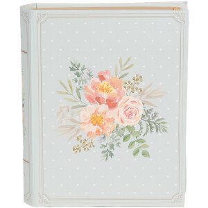 Clayre & Eef 66019 Boîte forme livre bleu rose 17x14x5 cm Romantique