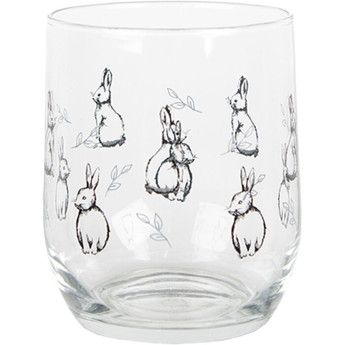 Clayre & Eef BNSGL0002 Verre à boire Lapin Ø 8x9 cm 300 ml style maison de campagne