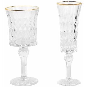 Clayre & Eef 6GL5012 Verre à vin Transparent Ø 8x18 cm 200 ml