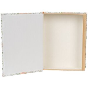 Clayre & Eef 66021 Boîte en forme de livre, lot de 3, blanc vert, style campagnard