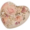 Clayre & Eef 6CE1916 Déco Cœur Céramique Beige Rose 11x11x4 cm style rustique