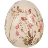 Clayre & Eef 6CE1918L Œuf déco Beige Rose Ø 14x16 cm Céramique style rustique