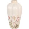 Clayre & Eef Vase 6CE1938M Ø 21x34 cm Beige Rose Motifs floraux style rustique